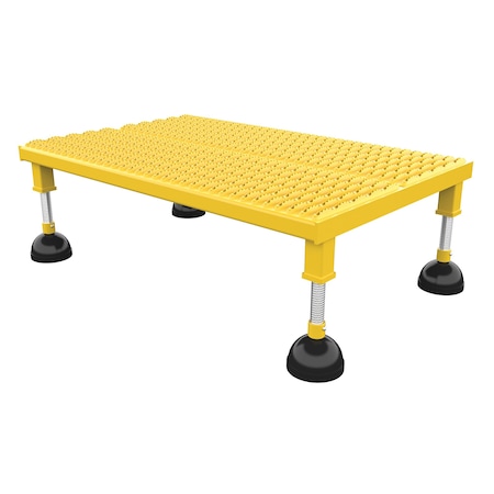Vestil Portable Adj. Stand, 24x36, Low Serrated, 8.75 Overall Height, Steel, Yellow PAHW-L-2436